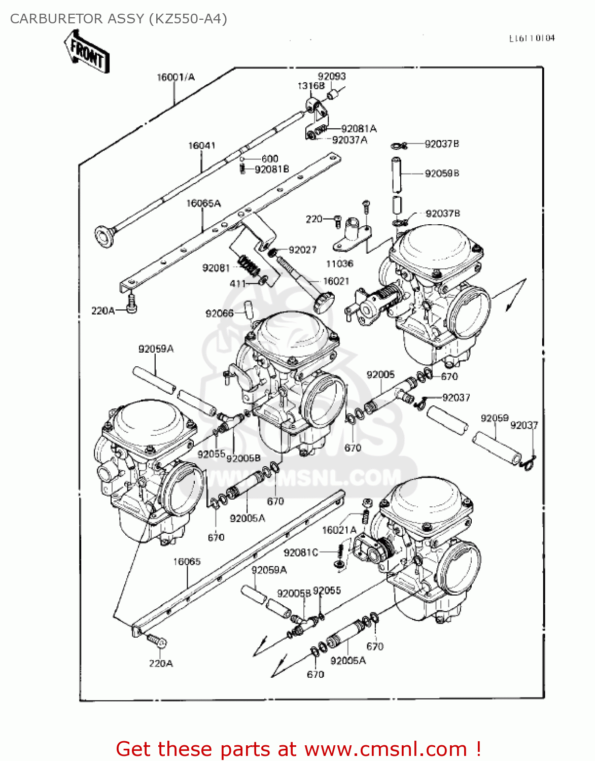 CARBURETOR ASSY (KZ550-A4) KZ550A2 1981 USA CANADA