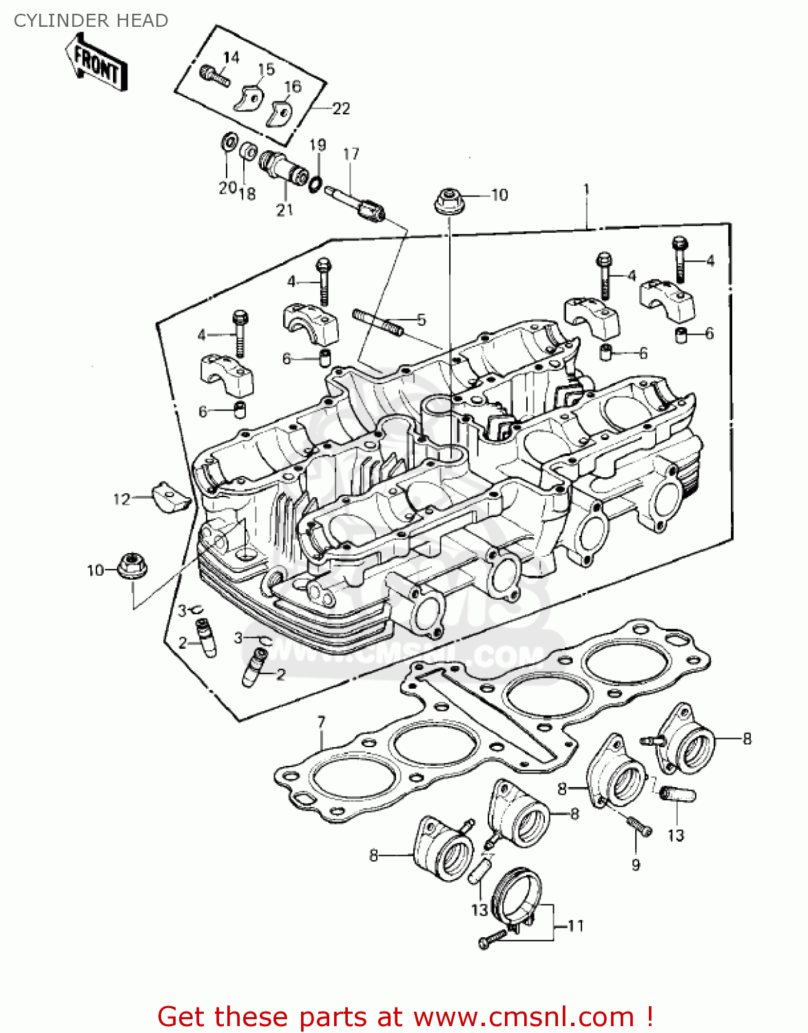 CYLINDER HEAD KZ550A2 1981 USA CANADA