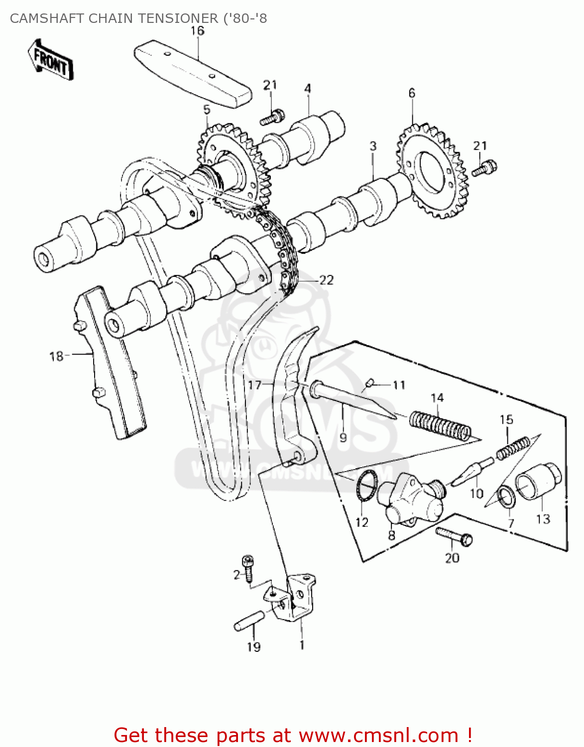CAMSHAFT CHAIN TENSIONER ('80-'8 KZ550A2 1981 USA CANADA