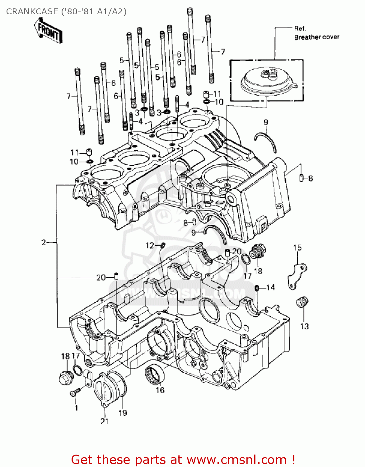 CRANKCASE ('80-'81 A1/A2) KZ550A2 1981 USA CANADA