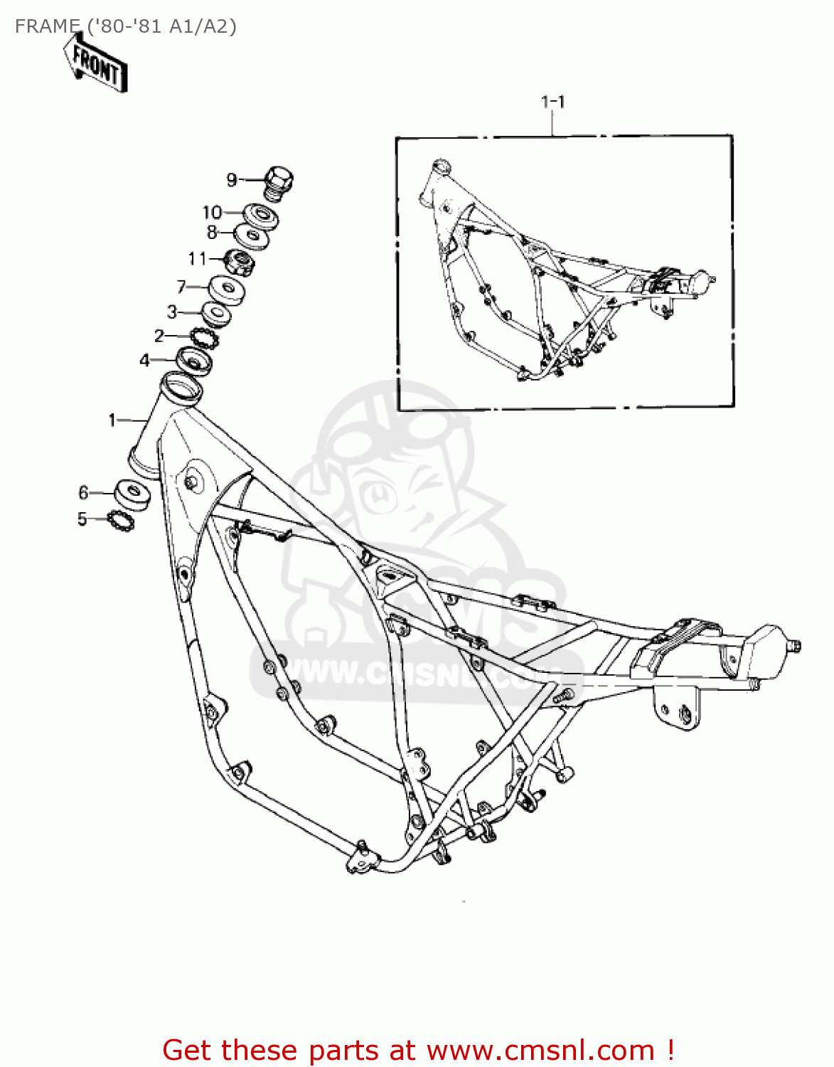 FRAME ('80-'81 A1/A2) KZ550A2 1981 USA CANADA