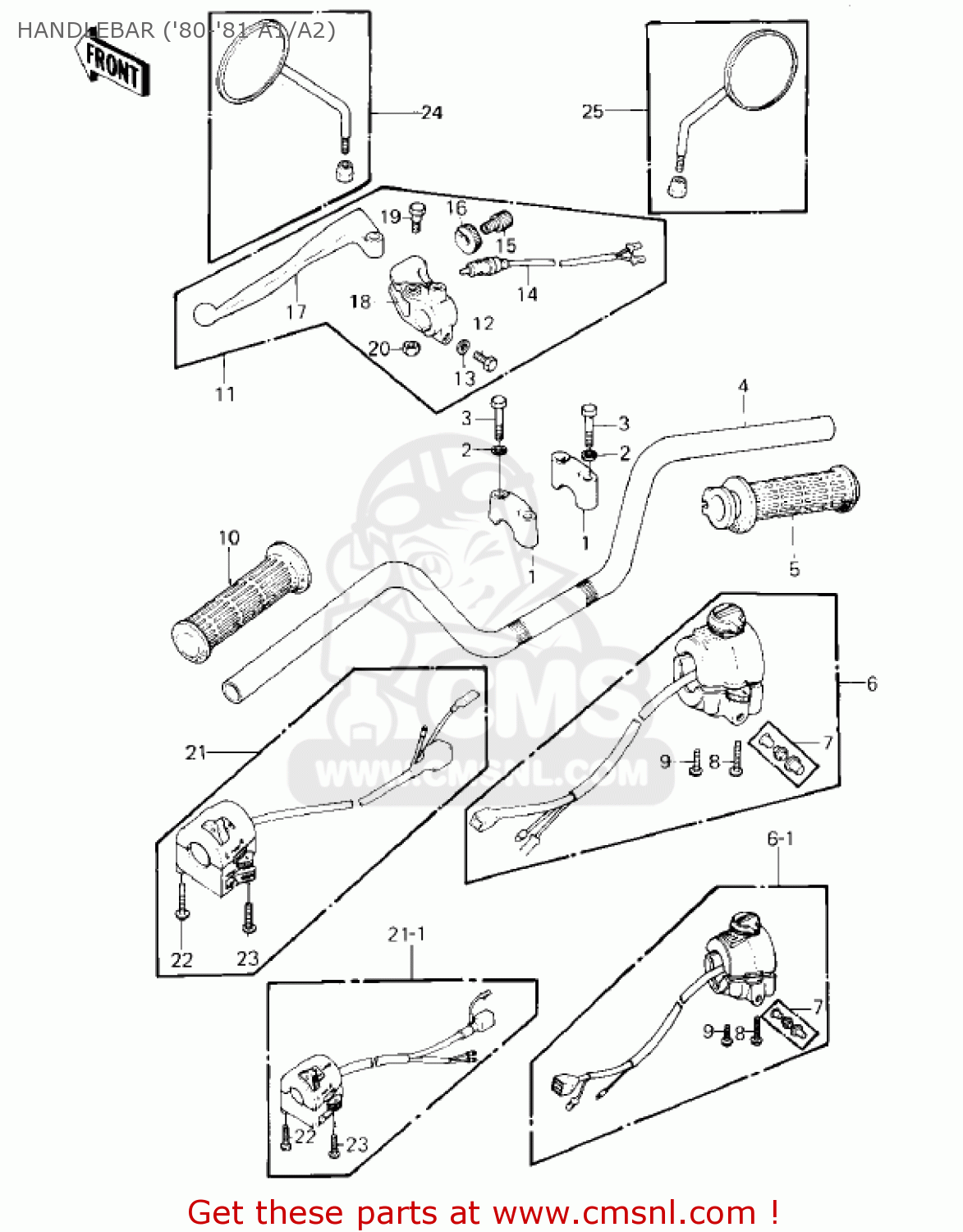 HANDLEBAR ('80-'81 A1/A2) KZ550A2 1981 USA CANADA