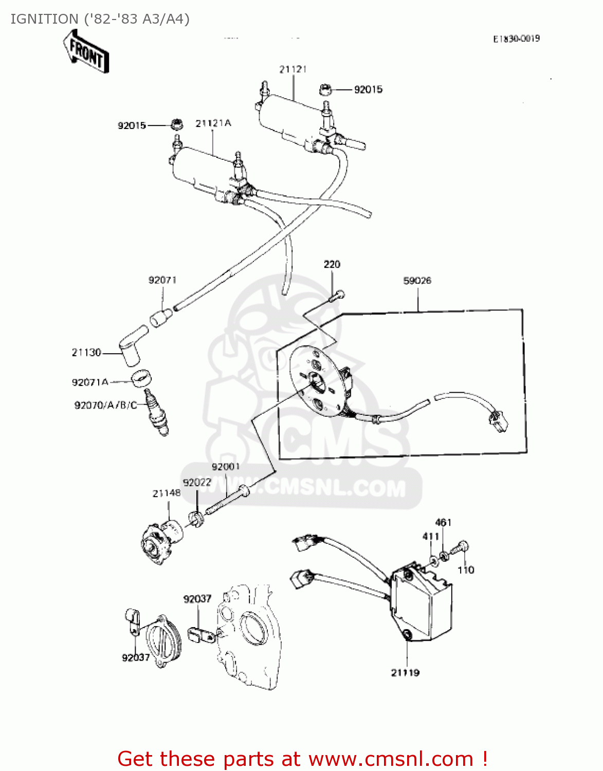 IGNITION ('82-'83 A3/A4) KZ550A2 1981 USA CANADA
