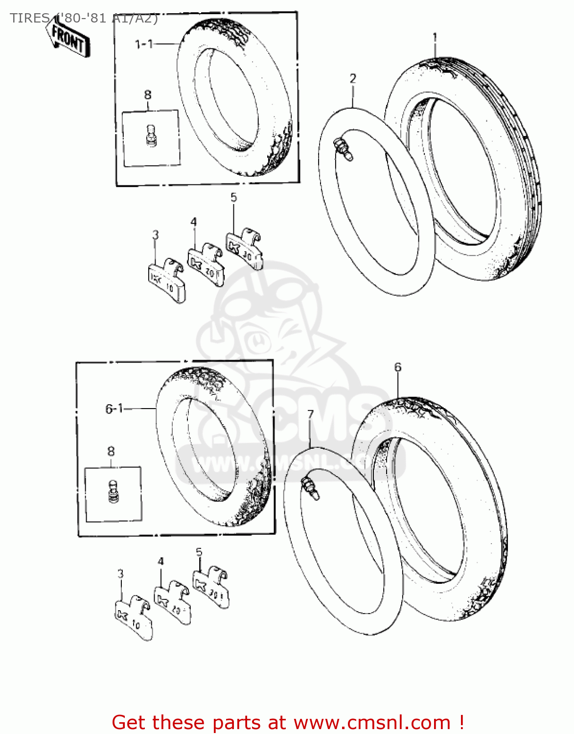TIRES ('80-'81 A1/A2) KZ550A2 1981 USA CANADA