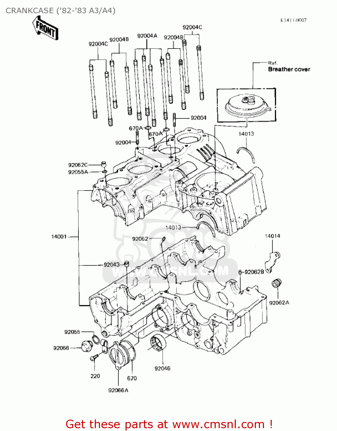 CRANKCASE ('82-'83 A3/A4) KZ550A2 1981 USA CANADA
