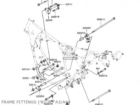 FRAME FITTINGS ('82-'83 A3/A4) - KZ550A2 1981 USA CANADA