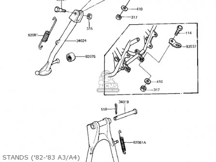 STANDS ('82-'83 A3/A4) - KZ550A2 1981 USA CANADA