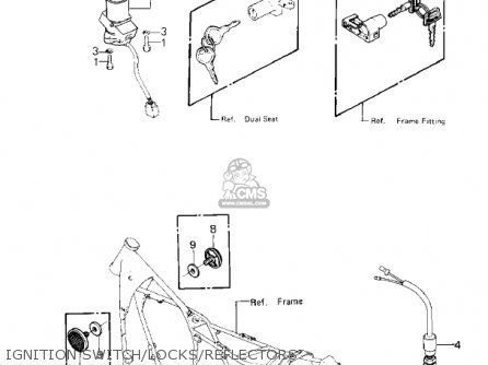IGNITION SWITCH/LOCKS/REFLECTORS - KZ550A2 1981 USA CANADA