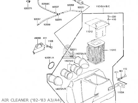 AIR CLEANER ('82-'83 A3/A4) - KZ550A2 1981 USA CANADA