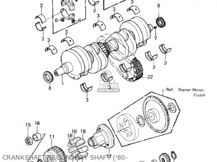 CRANKSHAFT SECONDARY SHAFT ('80- - KZ550A2 1981 USA CANADA