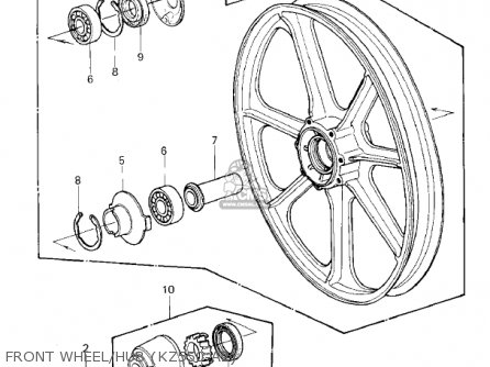 FRONT WHEEL/HUB (KZ550-A2) - KZ550A2 1981 USA CANADA