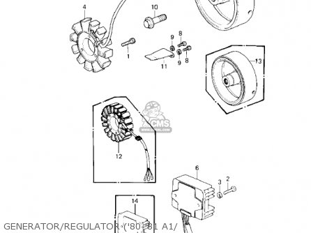 GENERATOR/REGULATOR ('80-'81 A1/ - KZ550A2 1981 USA CANADA
