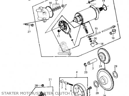 STARTER MOTOR/STARTER CLUTCH ('8 - KZ550A2 1981 USA CANADA