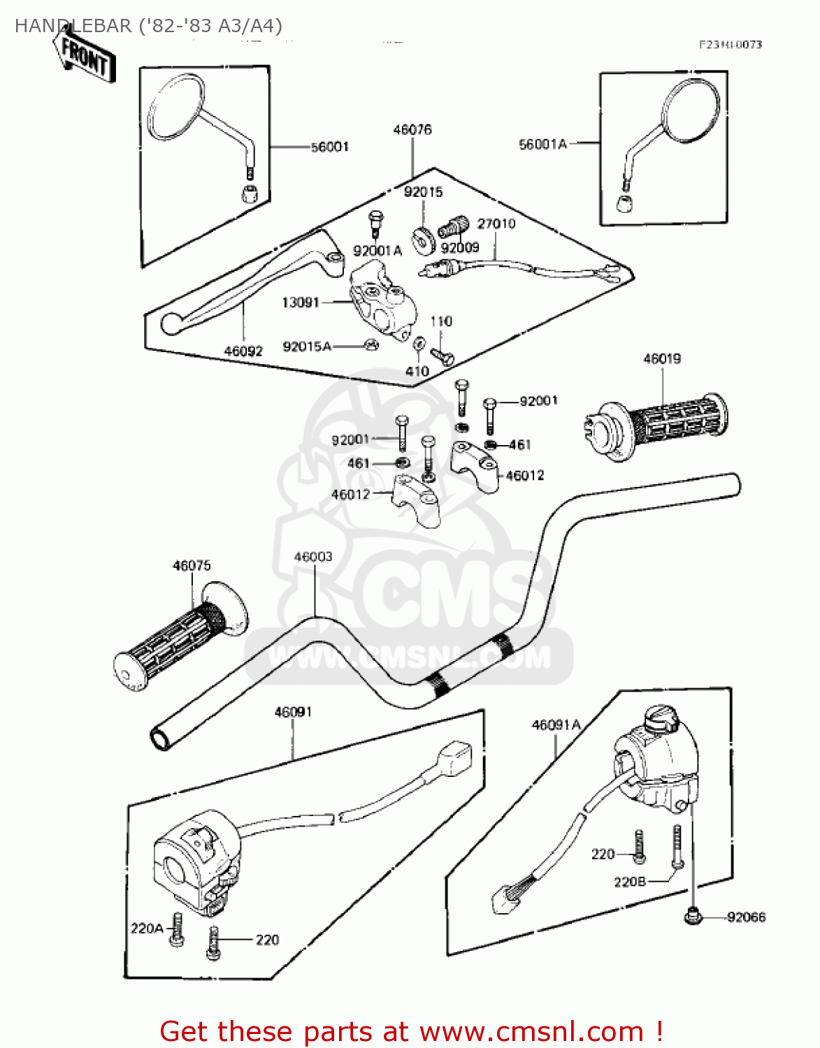 HANDLEBAR ('82-'83 A3/A4) KZ550A3 1982 USA CANADA