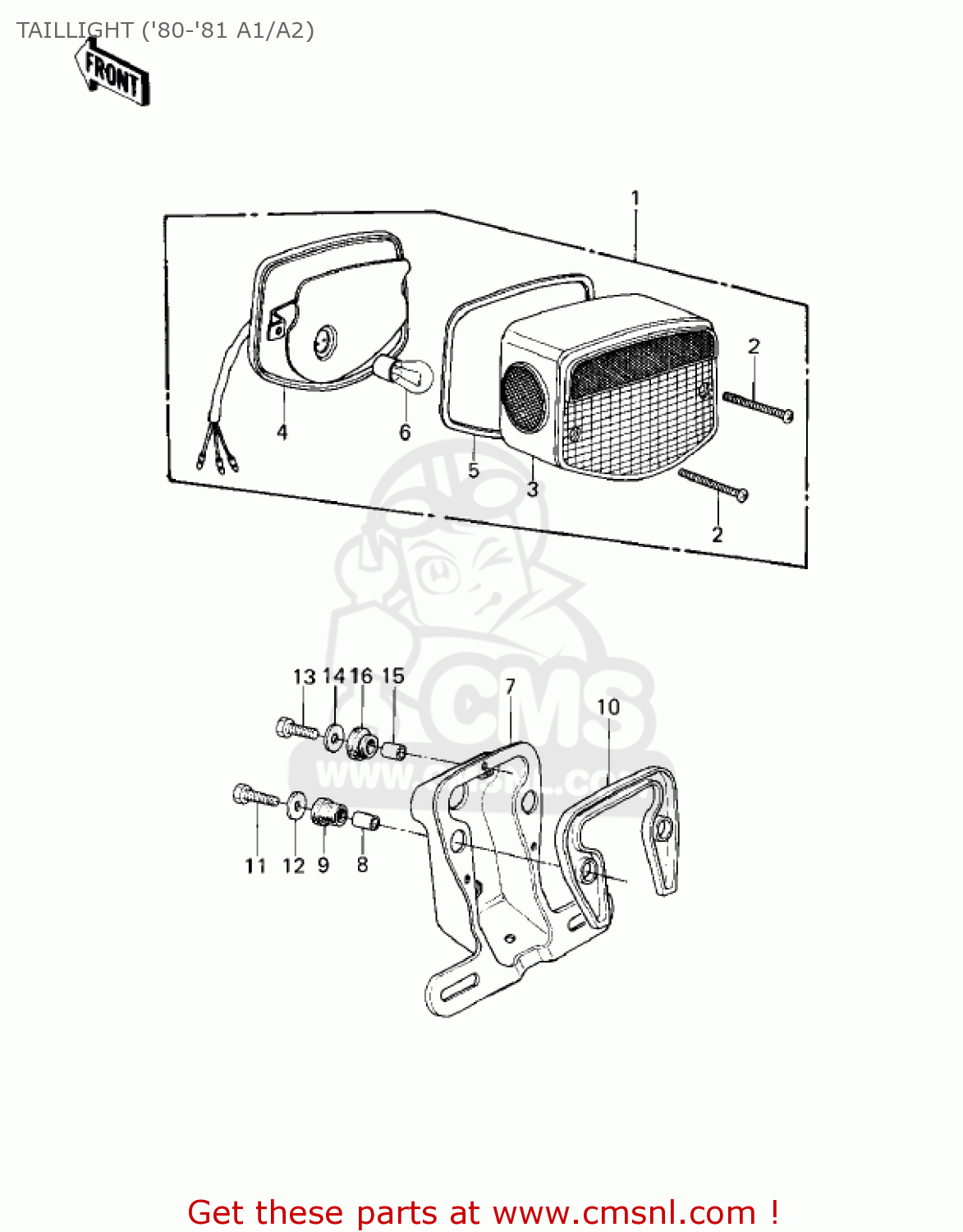 TAILLIGHT ('80-'81 A1/A2) KZ550A3 1982 USA CANADA