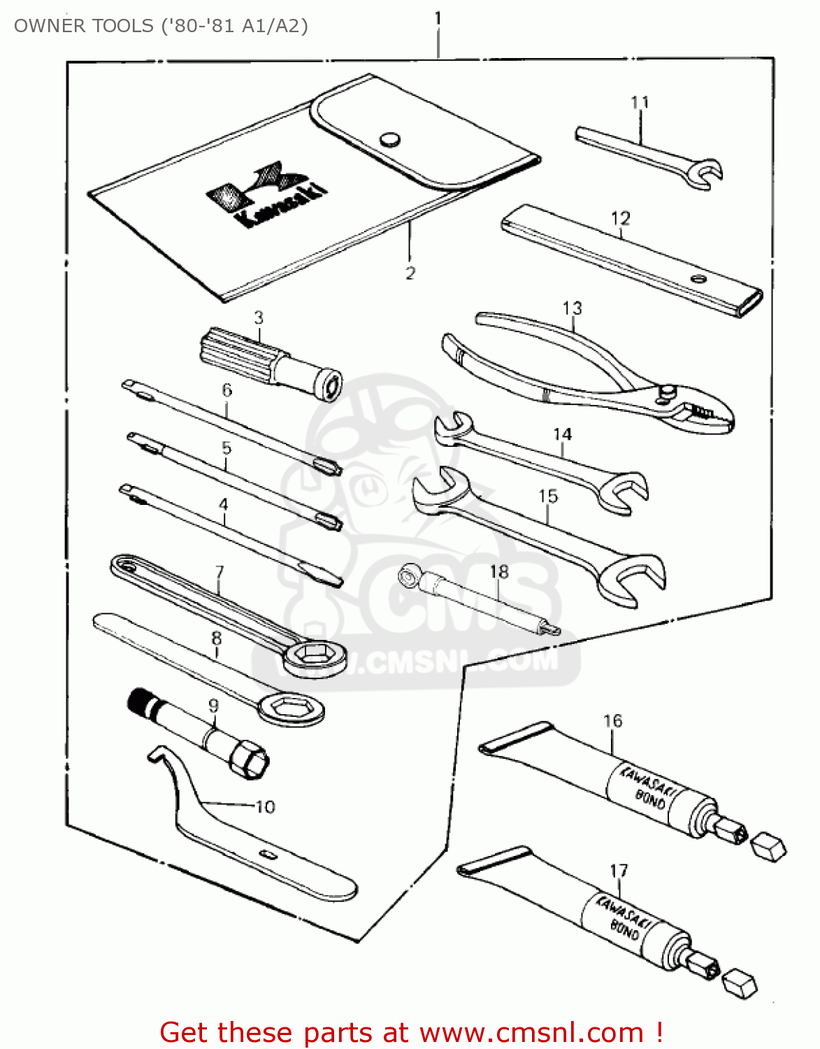OWNER TOOLS ('80-'81 A1/A2) KZ550A3 1982 USA CANADA