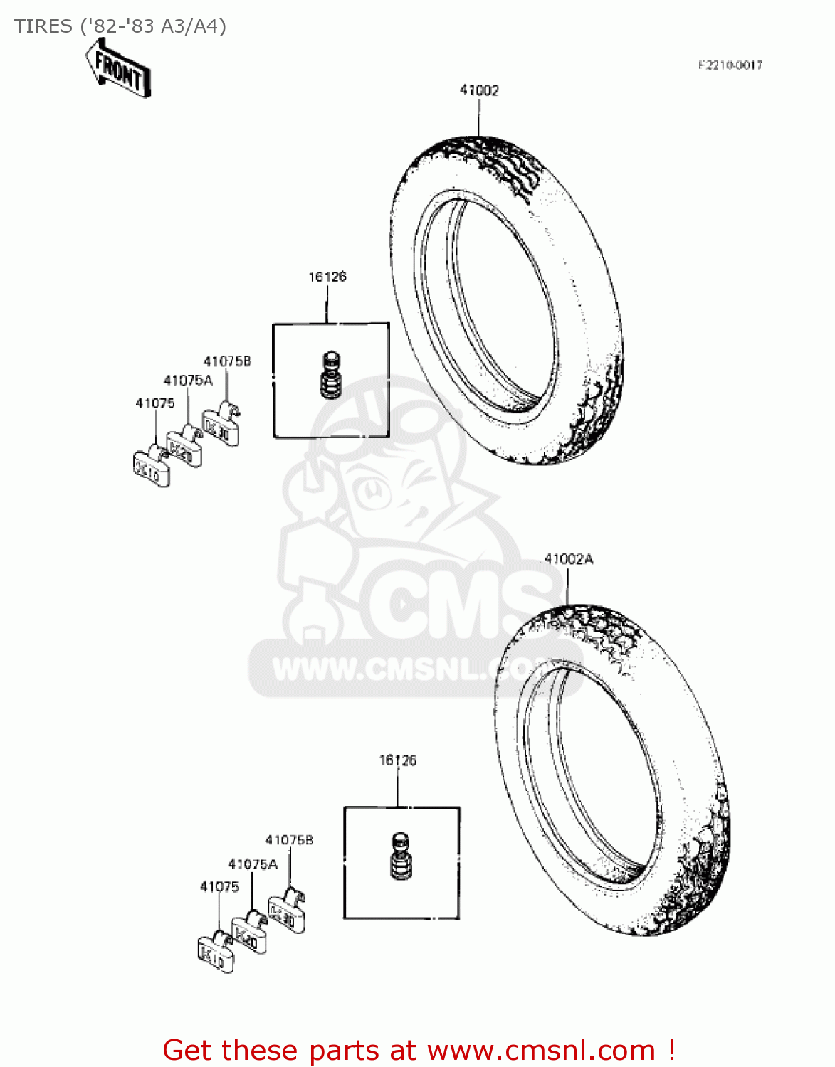 TIRES ('82-'83 A3/A4) KZ550A3 1982 USA CANADA