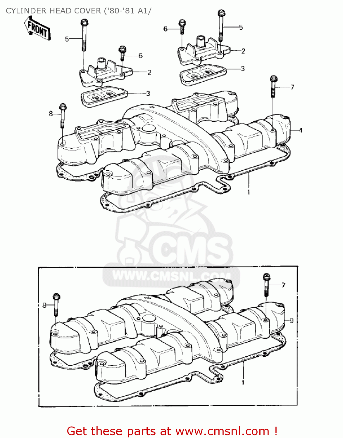 CYLINDER HEAD COVER ('80-'81 A1/ KZ550A3 1982 USA CANADA