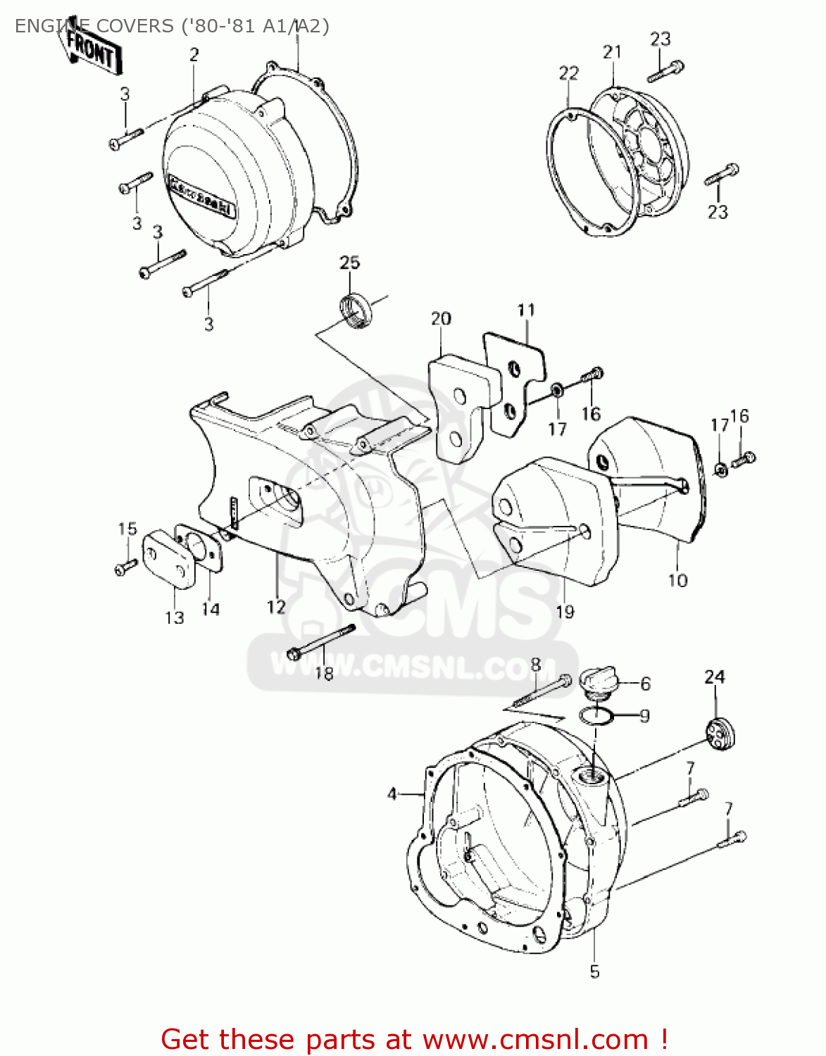 ENGINE COVERS ('80-'81 A1/A2) KZ550A3 1982 USA CANADA