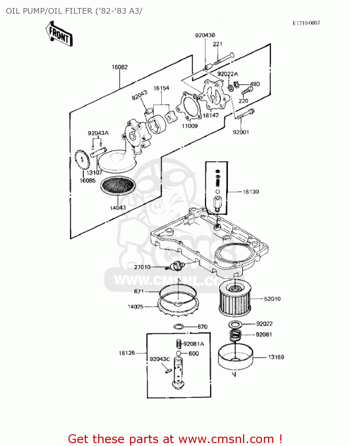 OIL PUMP/OIL FILTER ('82-'83 A3/ KZ550A3 1982 USA CANADA