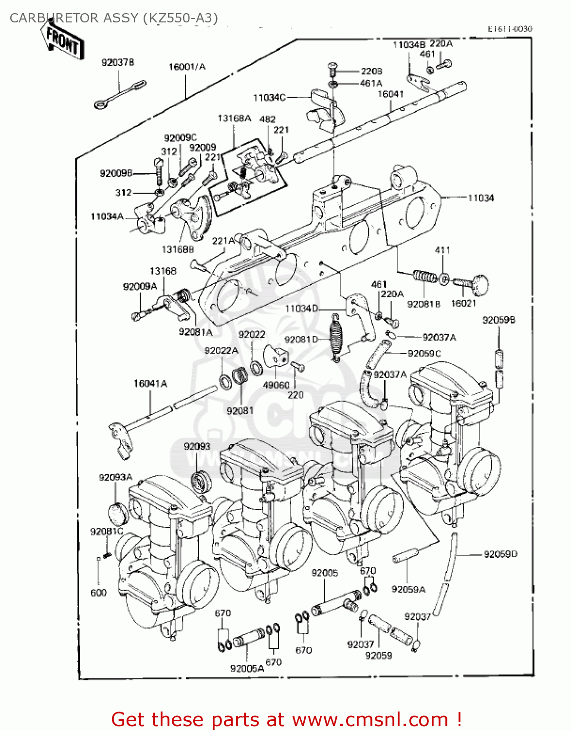 CARBURETOR ASSY (KZ550-A3) KZ550A3 1982 USA CANADA