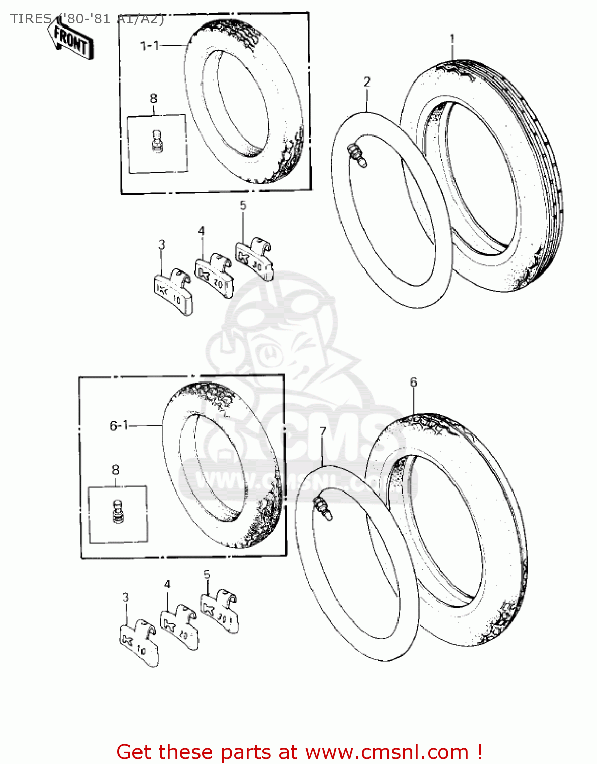 TIRES ('80-'81 A1/A2) KZ550A3 1982 USA CANADA