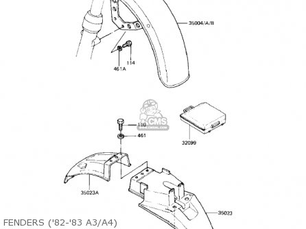 FENDERS ('82-'83 A3/A4) - KZ550A3 1982 USA CANADA