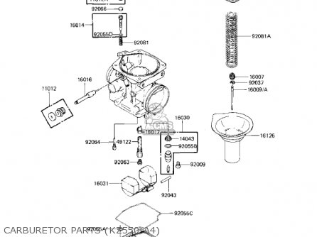 CARBURETOR PARTS (KZ550-A4) - KZ550A3 1982 USA CANADA