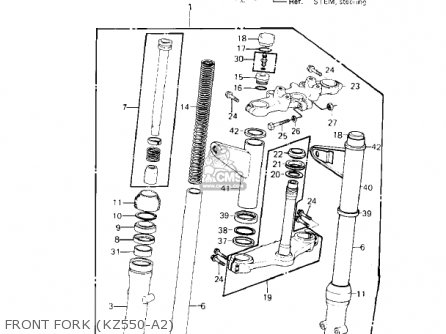FRONT FORK (KZ550-A2) - KZ550A3 1982 USA CANADA