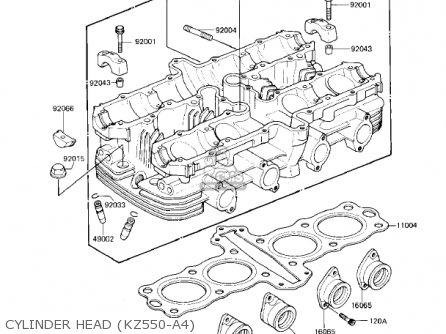 CYLINDER HEAD (KZ550-A4) - KZ550A3 1982 USA CANADA