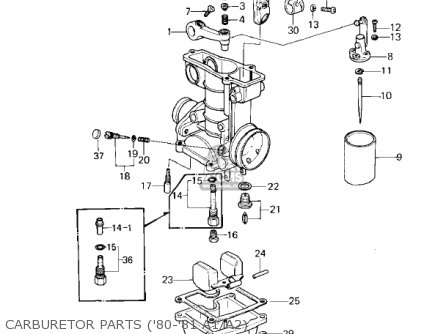 CARBURETOR PARTS ('80-'81 A1/A2) - KZ550A3 1982 USA CANADA