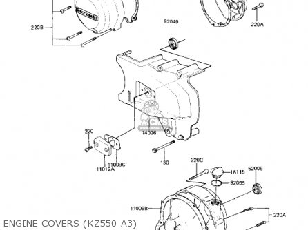 ENGINE COVERS (KZ550-A3) - KZ550A3 1982 USA CANADA