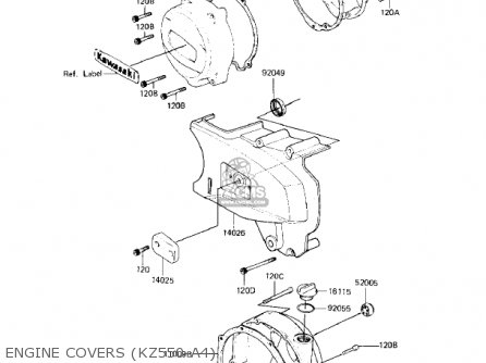 ENGINE COVERS (KZ550-A4) - KZ550A3 1982 USA CANADA