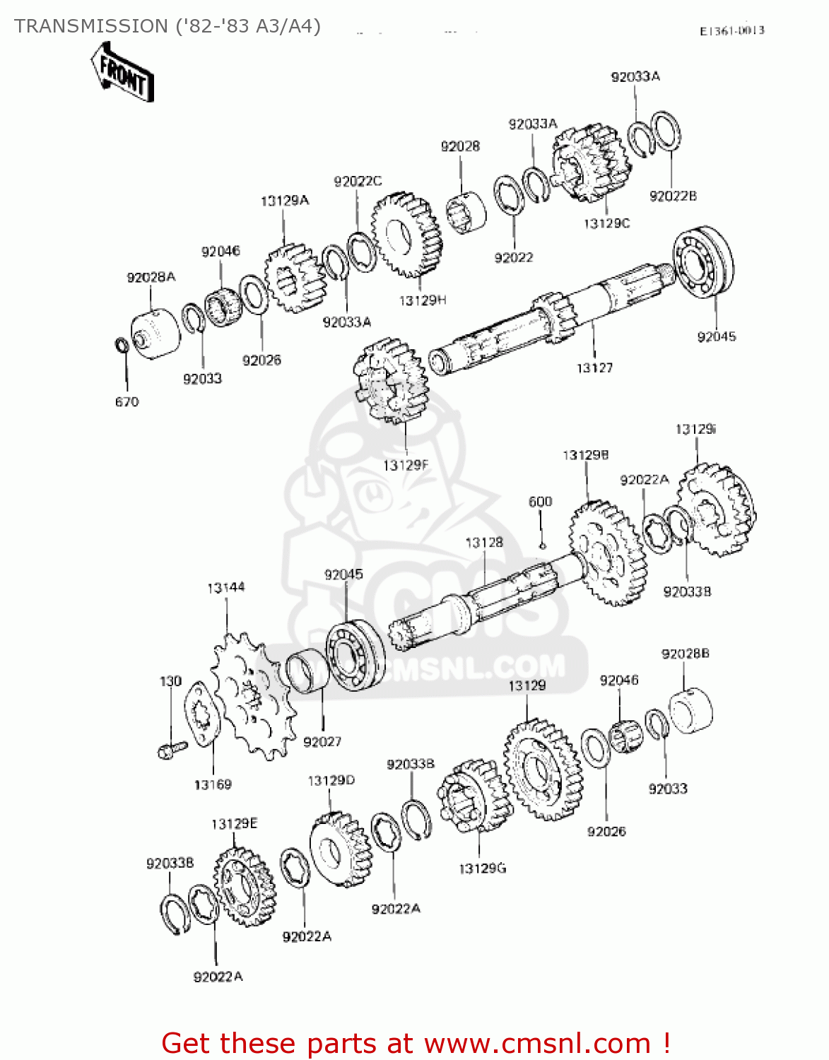 Kawasaki KZ550A4 1983 USA CANADA TRANSMISSION ('82-'83 A3/A4) - buy ...