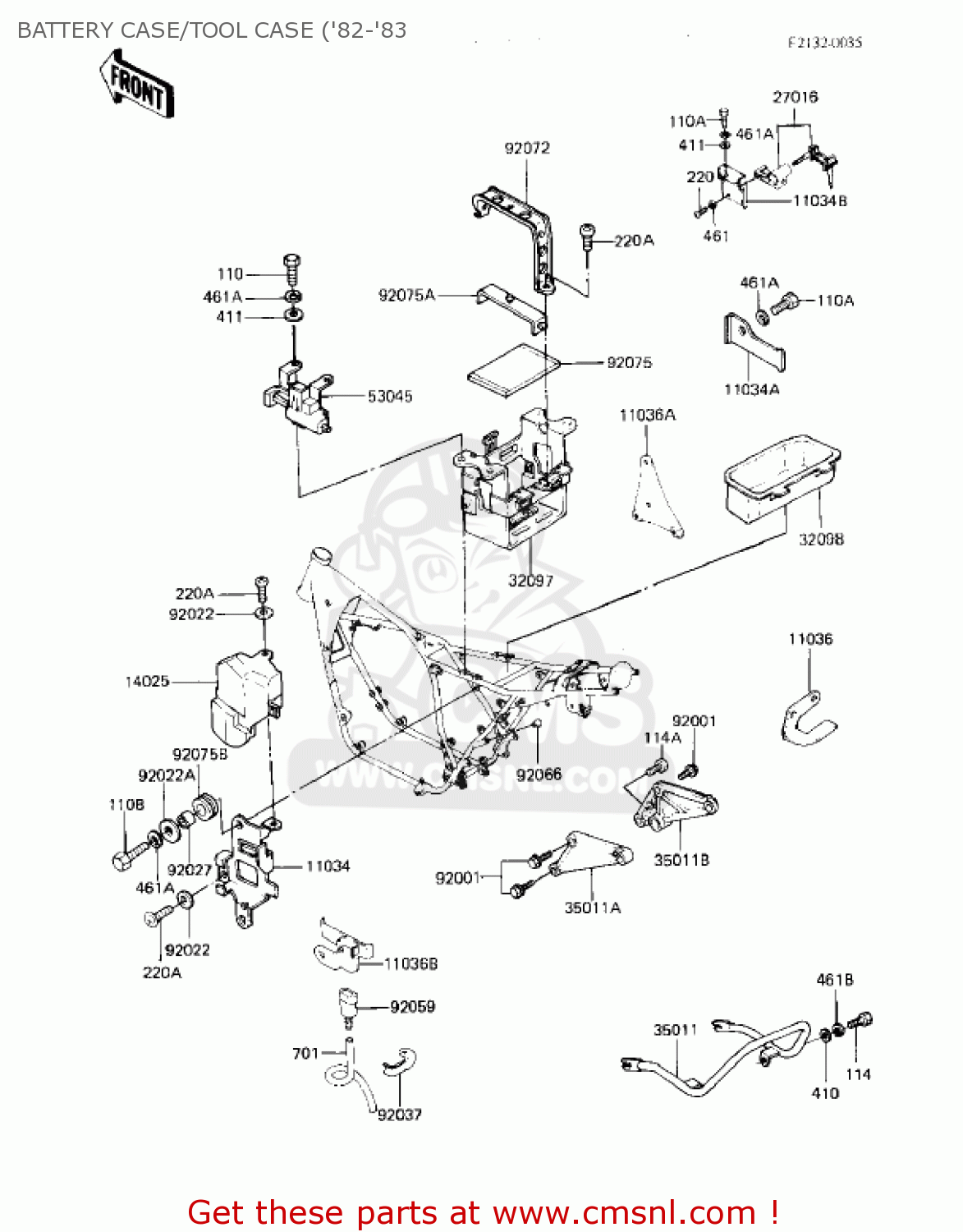 BATTERY CASE/TOOL CASE ('82-'83 KZ550A4 1983 USA CANADA