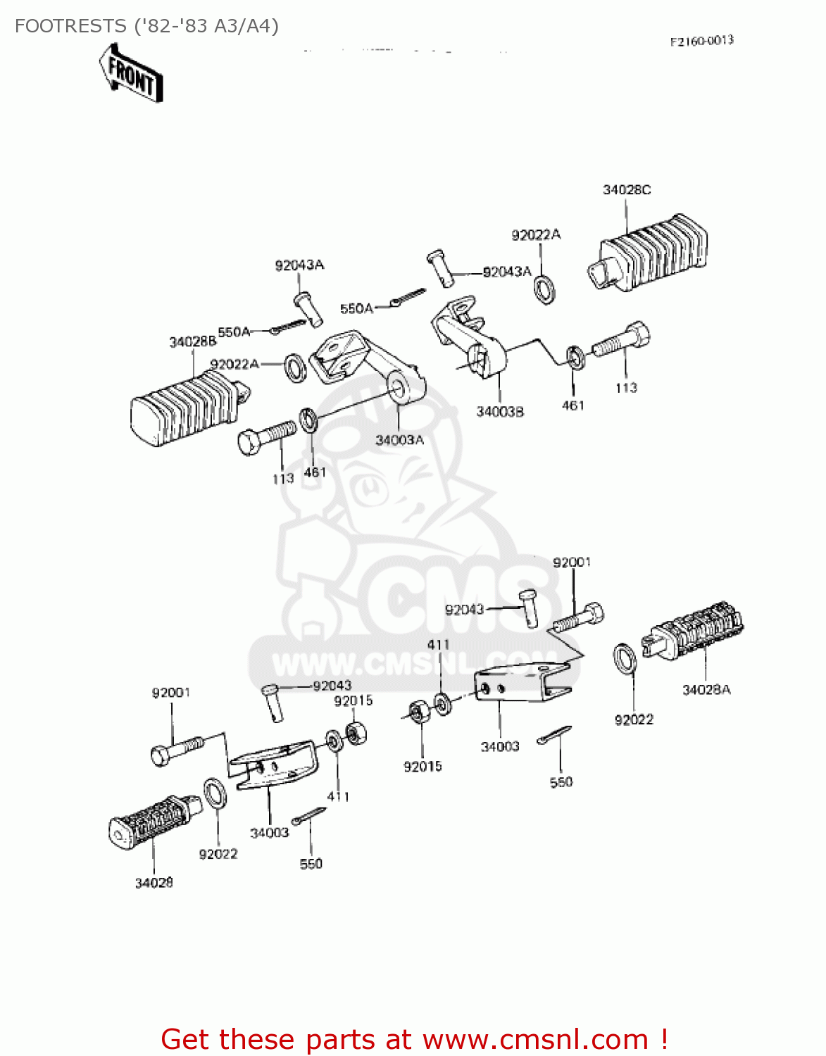 FOOTRESTS ('82-'83 A3/A4) KZ550A4 1983 USA CANADA
