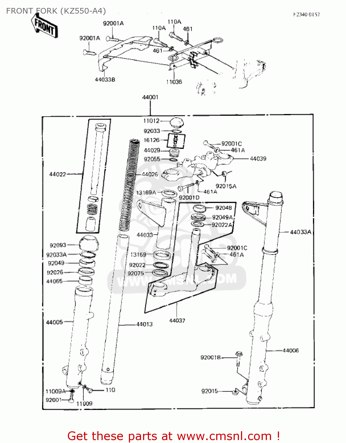 FRONT FORK (KZ550-A4) KZ550A4 1983 USA CANADA