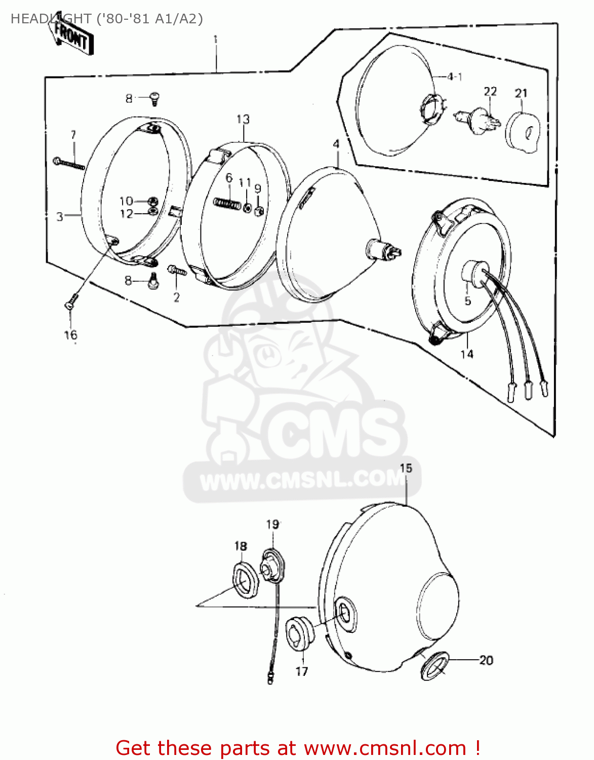 HEADLIGHT ('80-'81 A1/A2) KZ550A4 1983 USA CANADA