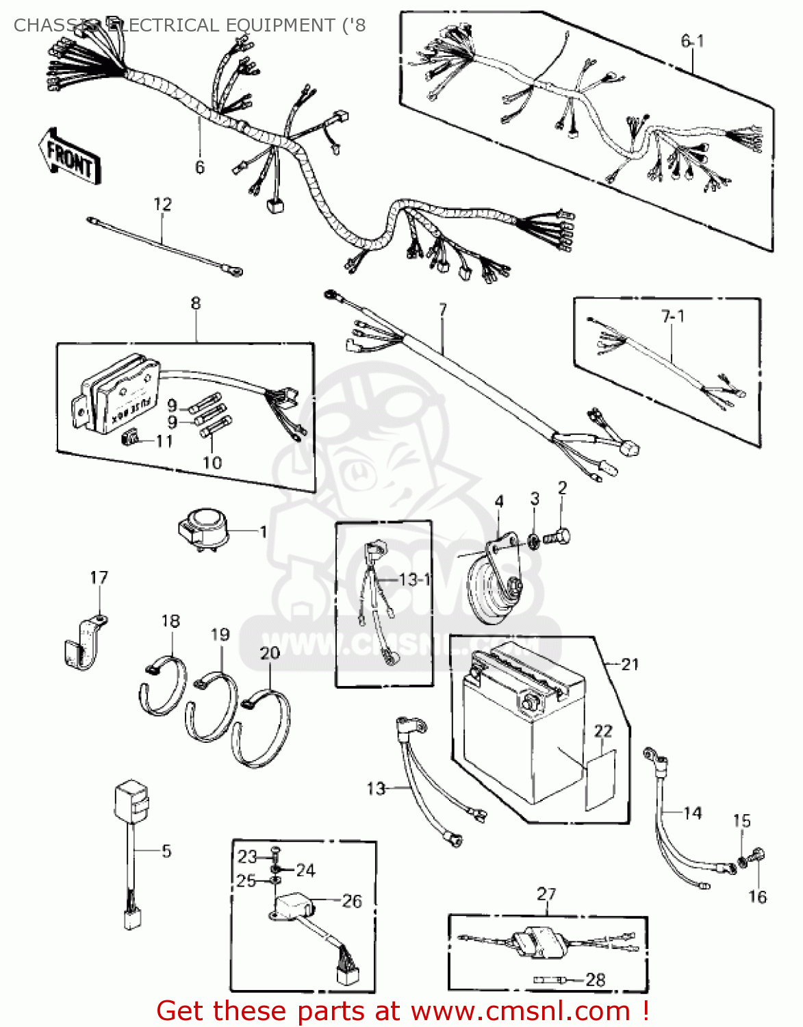 CHASSIS ELECTRICAL EQUIPMENT ('8 KZ550A4 1983 USA CANADA