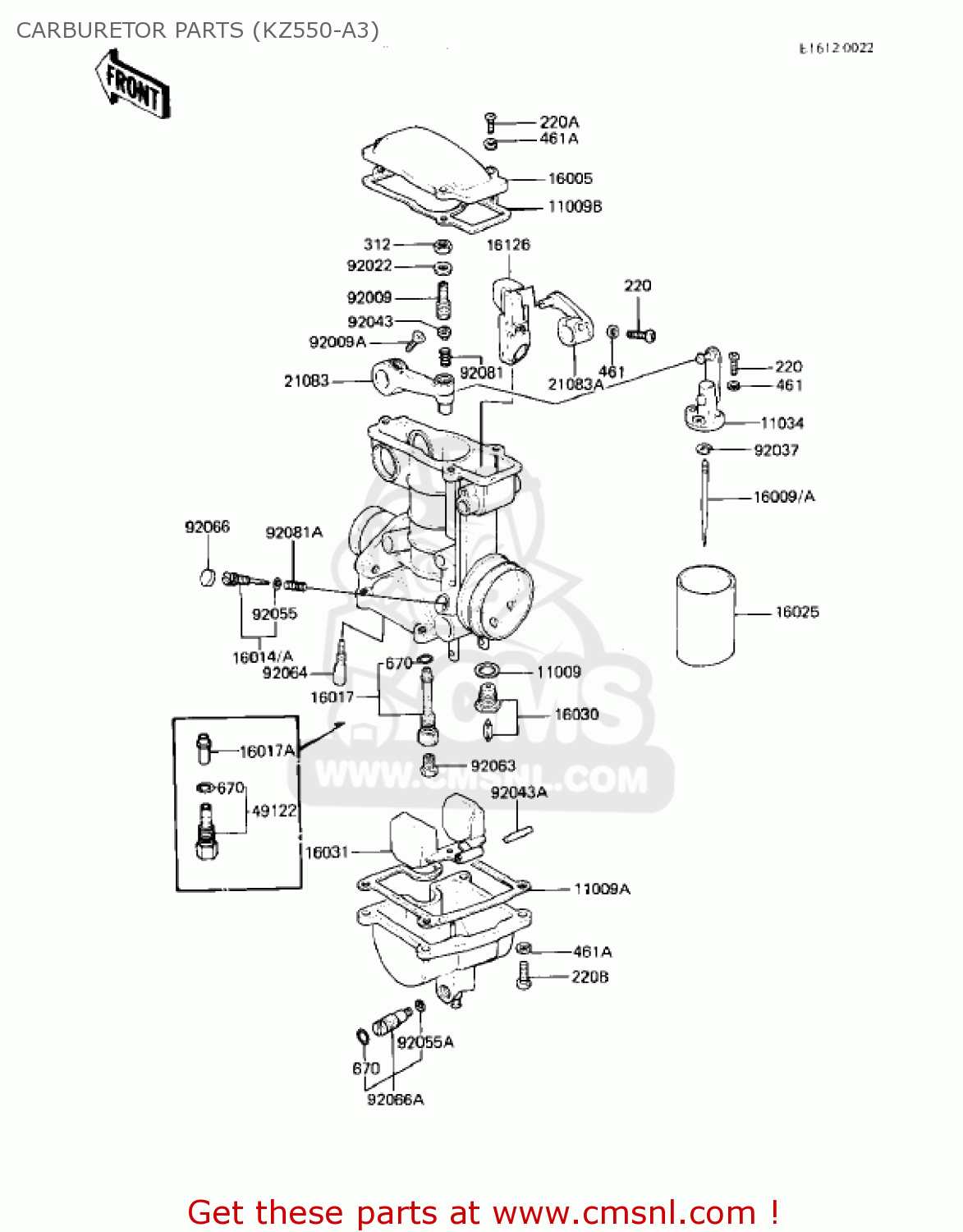CARBURETOR PARTS (KZ550-A3) KZ550A4 1983 USA CANADA
