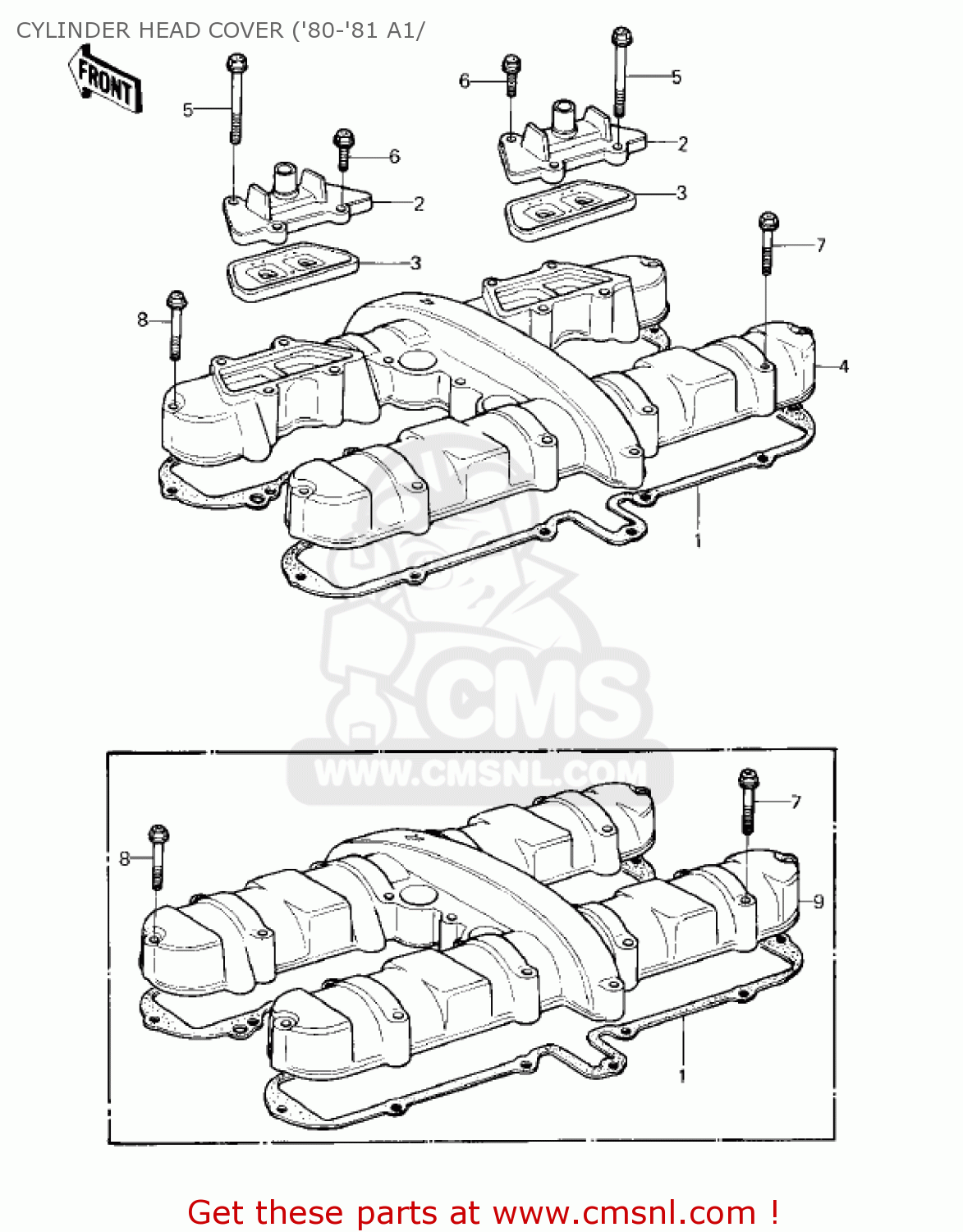 CYLINDER HEAD COVER ('80-'81 A1/ KZ550A4 1983 USA CANADA