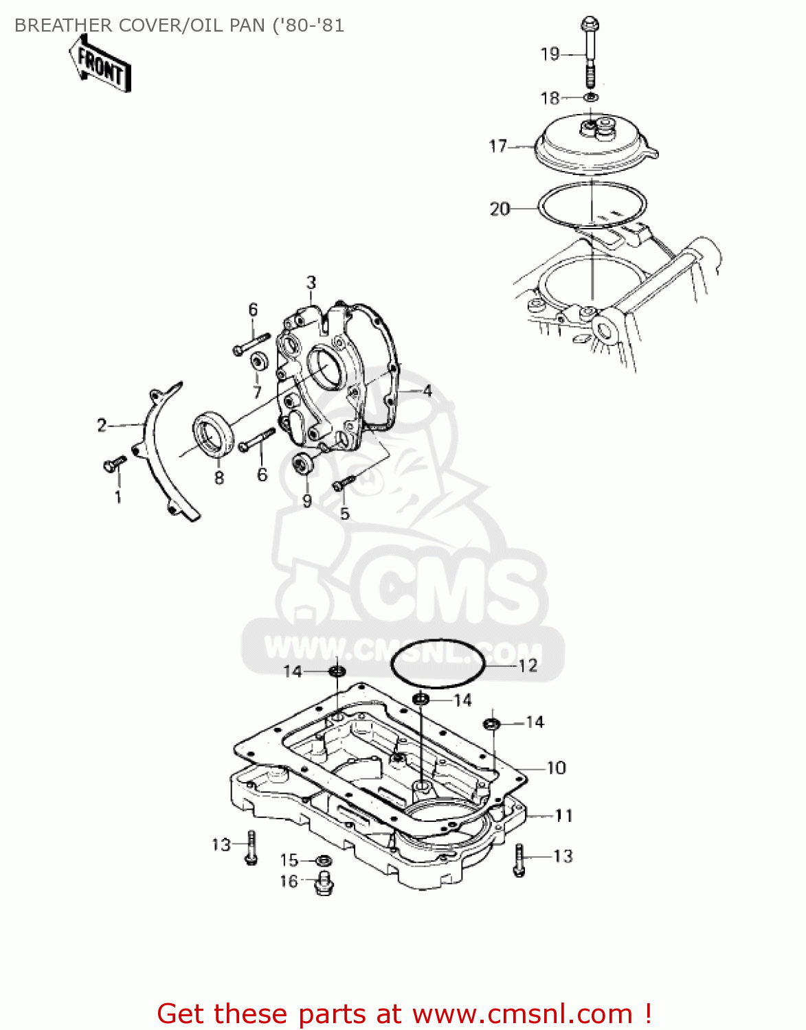BREATHER COVER/OIL PAN ('80-'81 KZ550A4 1983 USA CANADA