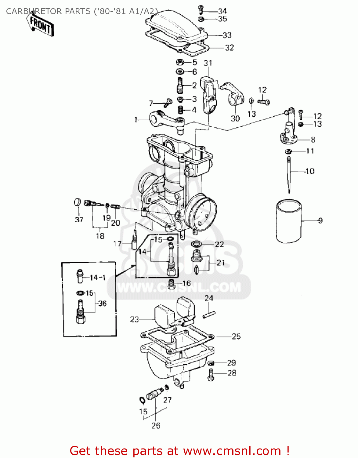 CARBURETOR PARTS ('80-'81 A1/A2) KZ550A4 1983 USA CANADA