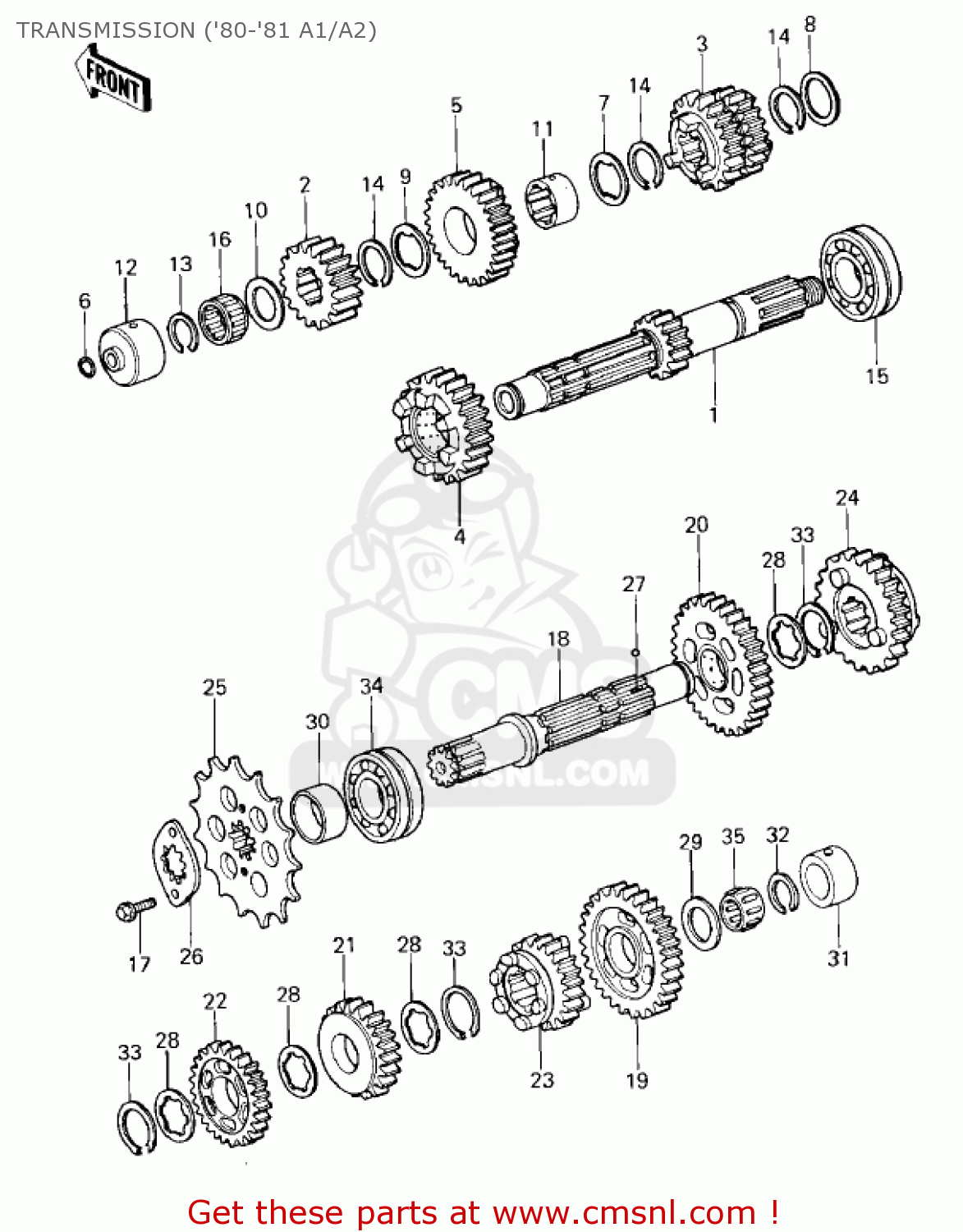 TRANSMISSION ('80-'81 A1/A2) KZ550A4 1983 USA CANADA