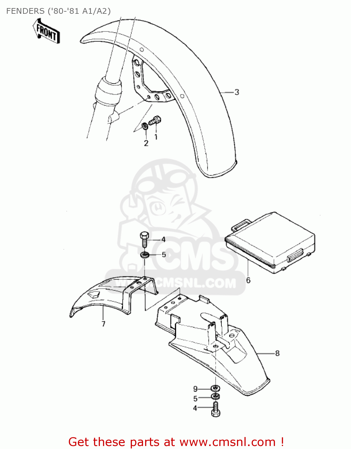 FENDERS ('80-'81 A1/A2) KZ550A4 1983 USA CANADA