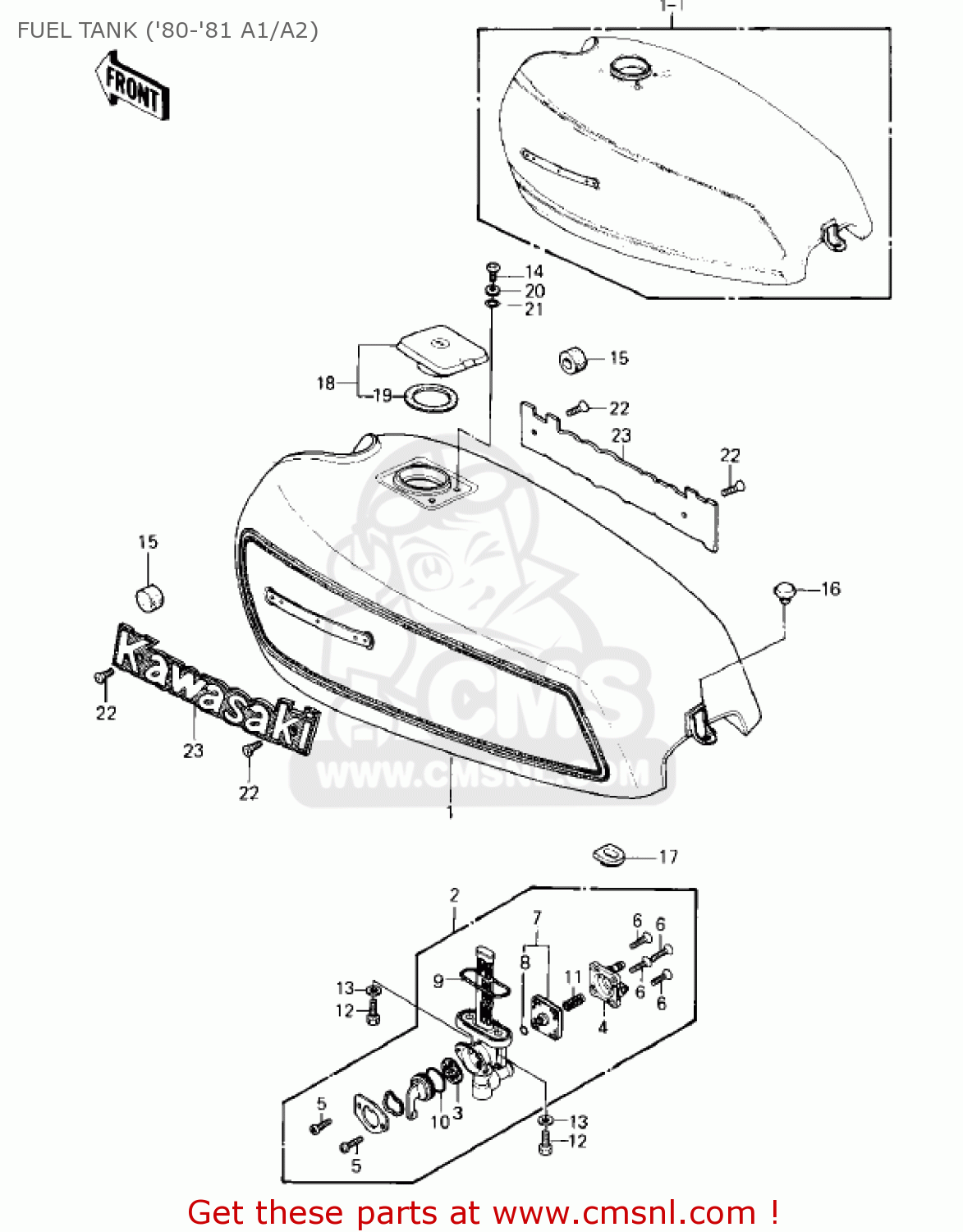 FUEL TANK ('80-'81 A1/A2) KZ550A4 1983 USA CANADA