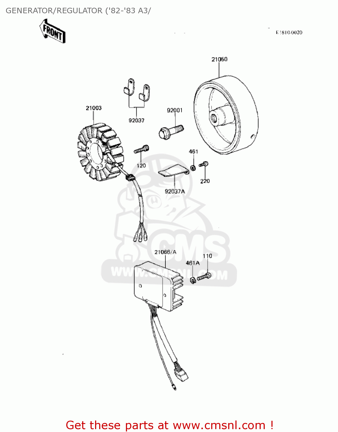 GENERATOR/REGULATOR ('82-'83 A3/ KZ550A4 1983 USA CANADA
