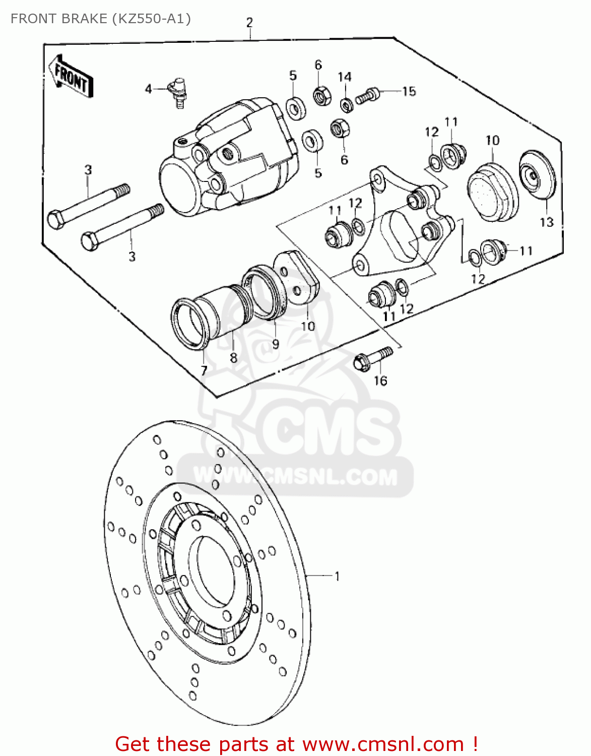 FRONT BRAKE (KZ550-A1) KZ550A4 1983 USA CANADA