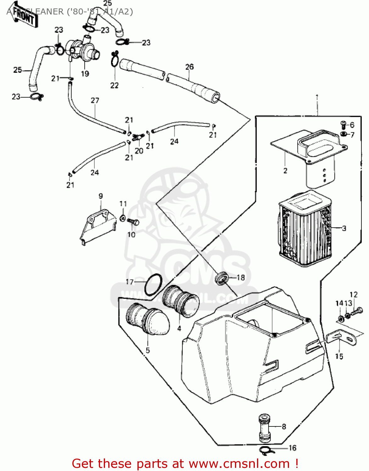 AIR CLEANER ('80-'81 A1/A2) KZ550A4 1983 USA CANADA