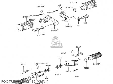 FOOTRESTS ('82-'83 A3/A4) - KZ550A4 1983 USA CANADA